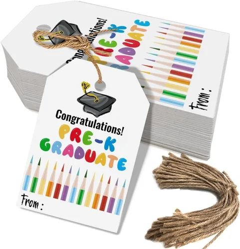 Vista 8 de 50 etiquetas de regalo de graduación, regalos de fiesta de graduación de felicitaciones para escuela secundaria o feliz universidad suministros