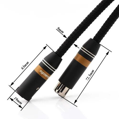 Vista 8 de 17AWG Audiófilo XLR Cable OFC Cobre Plateado Plata 2XLR a 2XLR (1M)