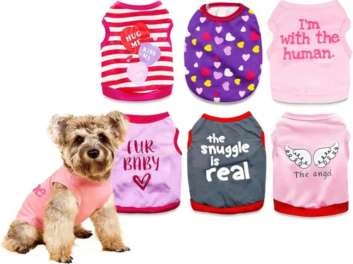 Vista 7 de Paquete de 6 camisetas transpirables para perros para piel sensible, de secado rápido, protección solar para perros, ropa fresca de verano