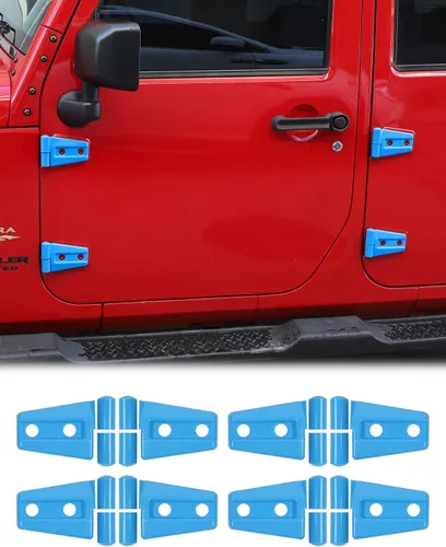 Vista 23 de JeCar Cubiertas de Bisagras de Puerta ABS Accesorios Exteriores para Jeep Wrangler JK JKU 2007-2018, Negro