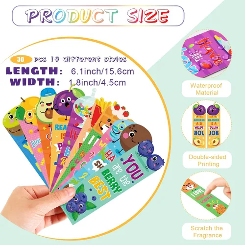 Vista 2 de Teling Juego de 80 marcadores y lápices perfumados con bonitos adornos para lápices, divertidos lápices con temática de comida de frutas, marcadores