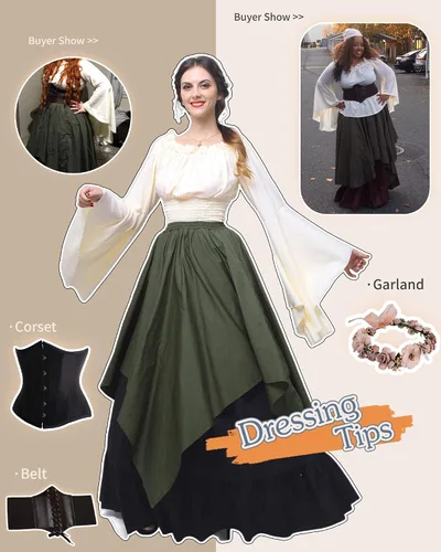 Vista 2 de NSPSTT - Vestido de estilo victoriano para mujer