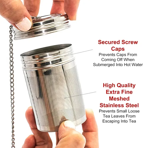 Vista 2 de URBAN ESCAPE - Té más empinado para hojas de té sueltas (paquete de 2 unidades, grande para tetera/hervidor y pequeño para taza/taza de 20 onzas)