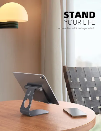 Vista 2 de Soporte ajustable para ipad, soporte para tableta Lamicall, Gris espacial