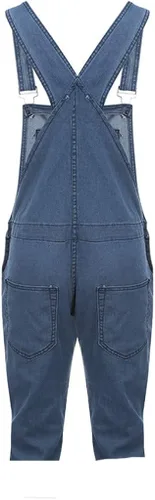 Vista 5 de NDVYXX Overol de mezclilla con bolsillo para hombre, ropa urbana con tirantes