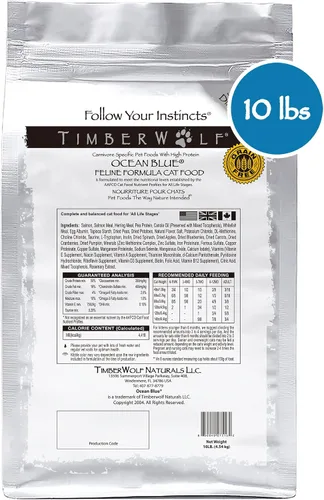 Vista 2 de Timberwolf Receta de salmón azul marino con alto contenido de proteínas para gatos de 10 libras