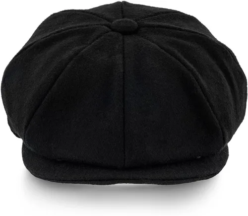 Vista 3 de Shelby - Gorra de 8 paneles de mezcla de lana, Negro