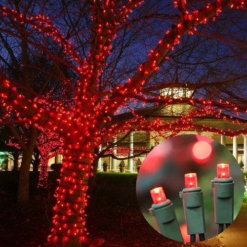 Vista 5 de LAMPHOME 60 luces LED rojas de San Valentín, luces de habitación de San Valentín, cable verde, enchufe conectable, tira de luz roja de Navidad