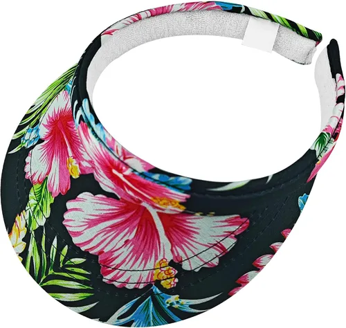 Vista 10 de Sombreros con visera para el sol, para mujer, ala ancha, ajustable, con Negro