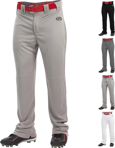 Vista 12 de Rawlings Pantalones de béisbol para hombre de la serie Launch Corte semirelajado de longitud completa Tallas para adultos Ribetes Varios
