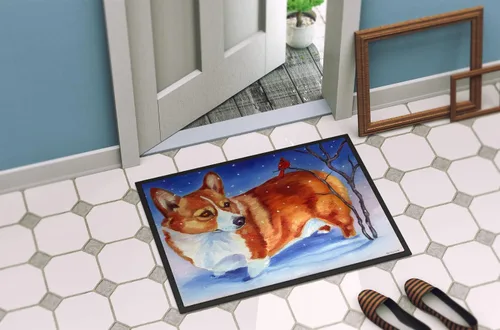 Vista 4 de Caroline's Treasures 7411MAT Corgi Cardinal Buddy - Felpudo de 18 x 27 pulgadas, para interiores y exteriores, para entrada, antideslizante