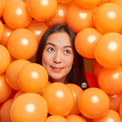 Vista 12 de AFTERLOON® - Mini globos de látex de goma natural, 50 unidades, color amarillo albaricoque, de 5 pulgadas, sin plástico, alternativo, color mate