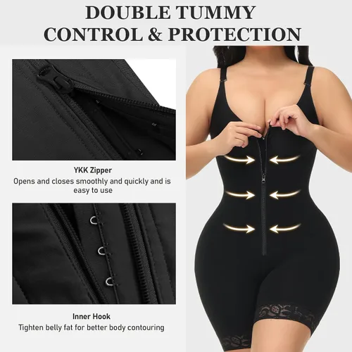 Vista 4 de M MYODRESS Fajas Colombianas Moldeadora Faja Control de Abdomina Faja Body Shaper Post Cirugía Prenda de Compresión Levantador de Culos Fajas