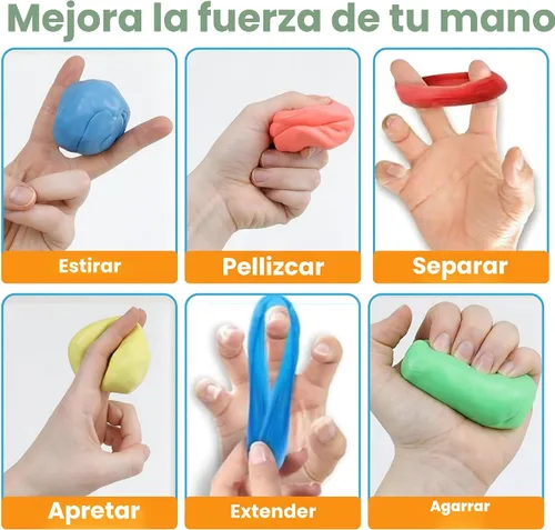 Vista 3 de FlintRehab Masilla terapéutica para adolescentes y adultos (paquete de 4, 3 onzas cada uno), masilla para terapia de manos, antiestrés y alivio
