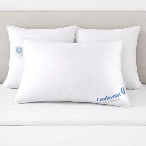 Vista 2 de Continental Bedding Almohada de plumón de ganso siberiano 800 relleno de plumón de ganso blanco, 400 hilos, 100% algodón, suave, media firme
