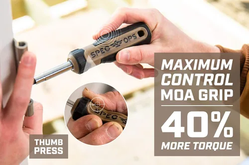 Vista 4 de Spec Ops Tools Destornillador multi-bit, 6-en-1, bits magnéticos de doble cara, eje de acero Cr-Mo, 3% donado a veteranos