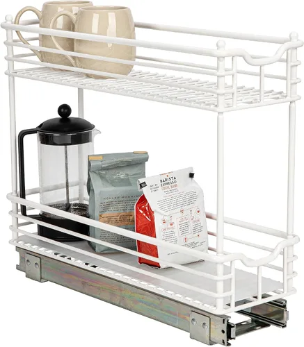 Vista 13 de Household Essentials Organizador extraíble de dos niveles de acero negro mate