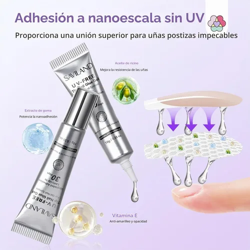 Vista 5 de SAVILAND Pegamento de uñas de gel semisólido para prensa, no necesita luz