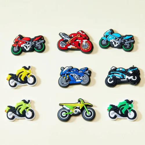 Vista 4 de 20 dijes para zapatos de motocicleta para zuecos Croc, dijes de motocicleta para niños y hombres, Metal no precioso., No es una piedra preciosa