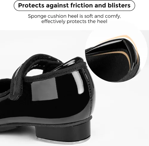 Vista 5 de Stelle Tap Shoes for Girls Boys PU Leather Black Non-Slip Dance Shoes for ToddlerLittle KidBig Kid