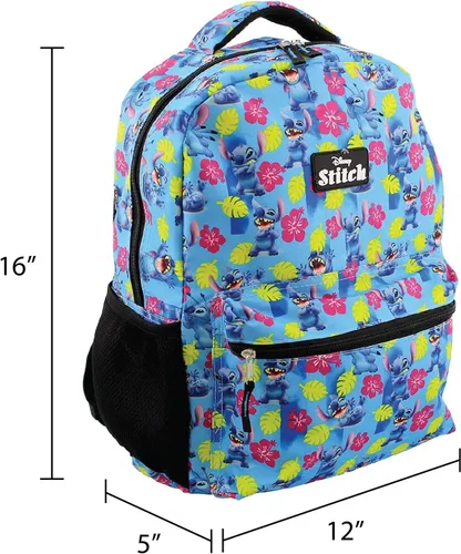 Vista 7 de Lilo and Stitch - Mochila escolar de 16 pulgadas para niño Azul Patchwork talla única Clásico