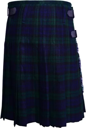 Vista 6 de KS - Kilt de 5 yardas para hombre, hecho de lana acrílica, 13 onzas, varios kilts de tartán gris