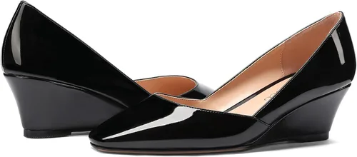 Vista 6 de MODENCOCO Zapatos de tacón bajo con cuña de tacón bajo para mujer, con puntera cuadrada, 2 pulgadas