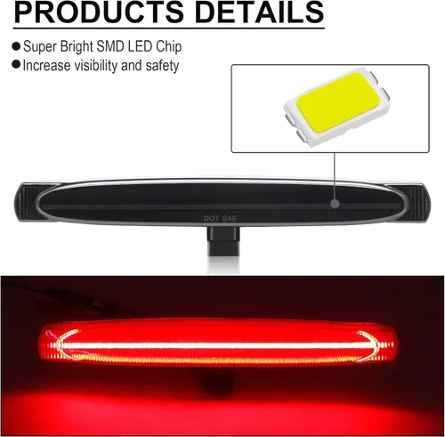 Vista 6 de 3ª luz de freno LED de repuesto para Corvette C5 1997-2004, luz de freno de montaje alto con lente ahumada, tercera luz de freno central de montaje