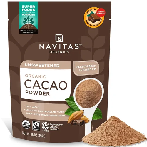 Vista 8 de Navitas Organics - Cacao en polvo - Sustituto de cacao en polvo 1:1, para chocolate caliente, horneado y más - Certificado orgánico regenerativo