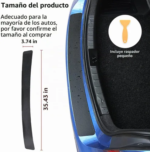 Vista 2 de Ziciner - Protector de parachoques trasero para coche, adhesivo de protección contra arañazos de fibra de carbono para umbral de puerta de maletero