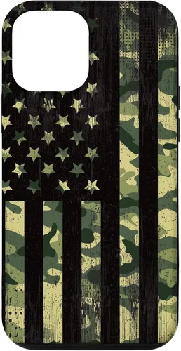 Vista 16 de iPhone 16 American Flag Camo Camouflage Black Patriotic Pride Case