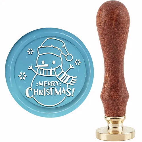 Vista 12 de CRASPIRE Sello de cera de Navidad X'Mas EVE para árbol de Navidad de 1.181 in/1.18 pulgadas, sello de sellado de cabeza de latón extraíble con mango