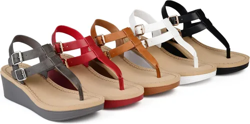 Vista 5 de Journee Collection Sandalias de cuña Tru Comfort Foam Bianca para mujer Blanco 0