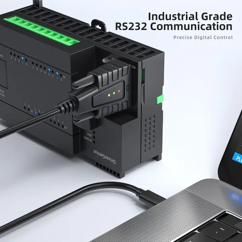 Vista 4 de SerialEdgeX Adaptador USB-C a Serial RS232 Indicadores de estado de 3 LED, 1 paquete Full-Pin RS232 Connectivity with Signal Support For Device