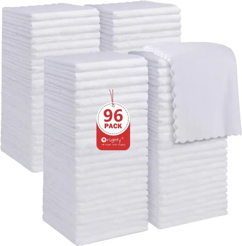 Vista 10 de Orighty Paños de Lavado Paquete de 96, Paños Faciales Ultra Suaves de 12 x 12 pulgadas, Paño de Lavado de Terciopelo Coral Absorbente y de Secado