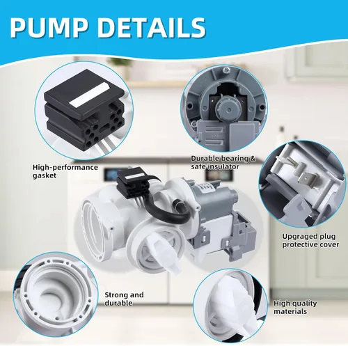 Vista 6 de Bomba de drenaje para lavadora, compatible con lavadora Samsung, modelo de repuesto DC97-20621A DC97-17999M DC31-00187A PX3516-01