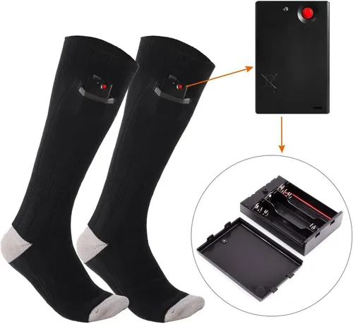 Vista 2 de Calcetines térmicos para hombres, calcetines térmicos con batería, calcetines de calefacción eléctrica para hombres y mujeres, para montar al aire