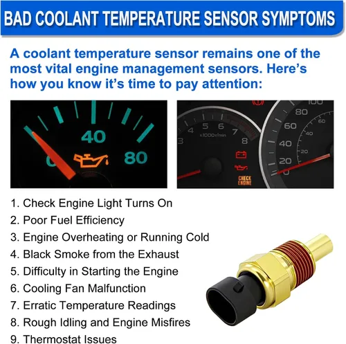 Vista 7 de Sensor de temperatura del refrigerante del motor, sensor de temperatura ECT compatible con Buick Cadillac Chevy GMC Pontiac Duramax- Blazer Impala