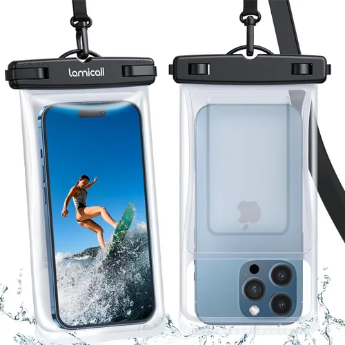Vista 8 de Lamicall - Funda impermeable para teléfono, paquete de 2, IPX8, resistente al agua Beach & Cruise Essentials, Touch Screen, for iPhone 17 16 15 14