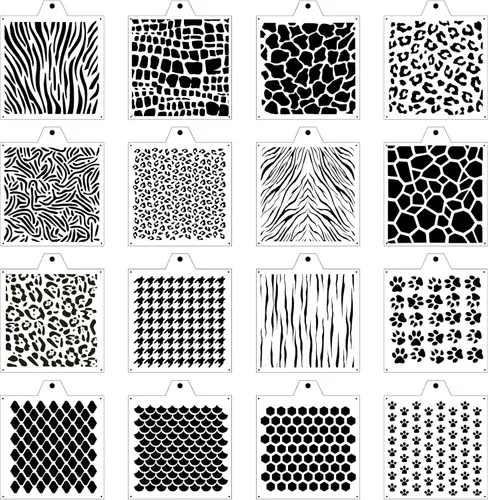 Vista 5 de 16 piezas de plantillas de horneado de 5.5x5.5 pulgadas para glaseado real, galletas de aerógrafo; plantillas de galletas de azúcar, pintura