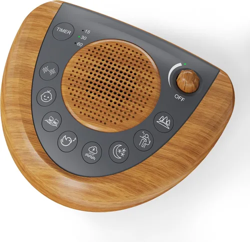 Vista 8 de Raynic Máquina de ruido blanco, máquina de sonido alimentada por batería, máquina de dormir portátil con 24 sonidos relajantes naturales, Plateado