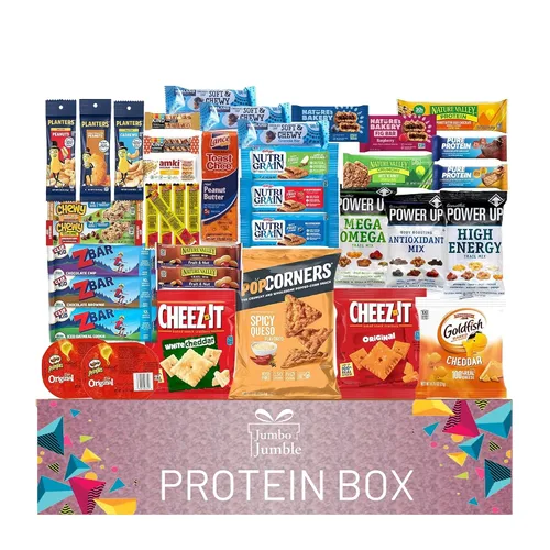 Vista 9 de Caja de aperitivos Jumbo Jumble (25 unidades) Paquete de cuidado de regalo, variedad de aperitivos para adultos, adolescentes, niños, hombres