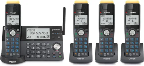 Vista 18 de VTech IS8128-11 - Teléfono inalámbrico DECT 6.0 de alcance superlargo para el hogar con contestador automático, alcance de hasta 2300 pies, bloqueo