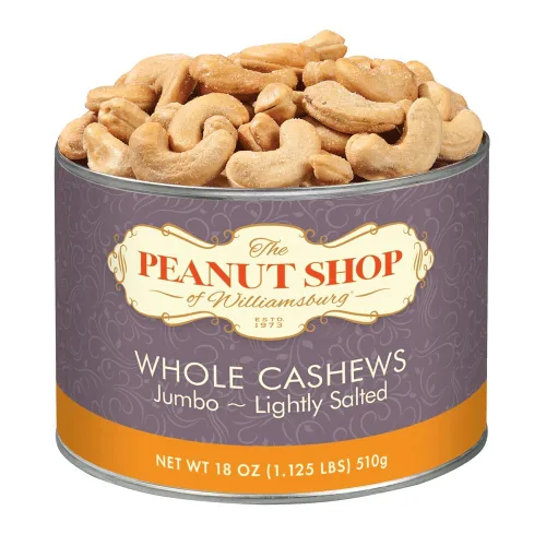 Vista 3 de The Peanut Shop of Williamsburg Anacardos ligeramente salados 10.5oz lata