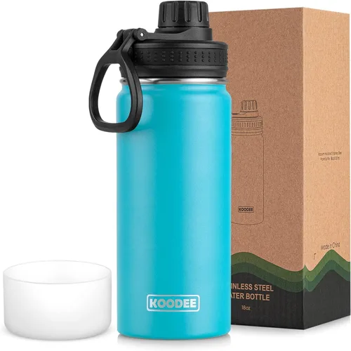 Vista 19 de koodee Botella de agua para niños, botella de agua de acero inoxidable de 12 onzas con aislamiento al vacío para la escuela, botella de agua de boca