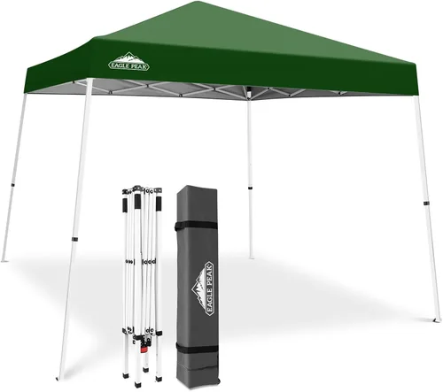 Vista 12 de Eagle Peak - Pérgola plegable (10.0 x 10.0 pies), patas inclinadas, de tela, para exteriores, fácil de montar, Negro