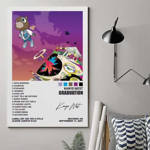 Vista 6 de TAICI Kanye West - Póster de graduación para habitación, lienzo estético, decoración de pared, 16 x 24 pulgadas (15.7 x 23.6 in)
