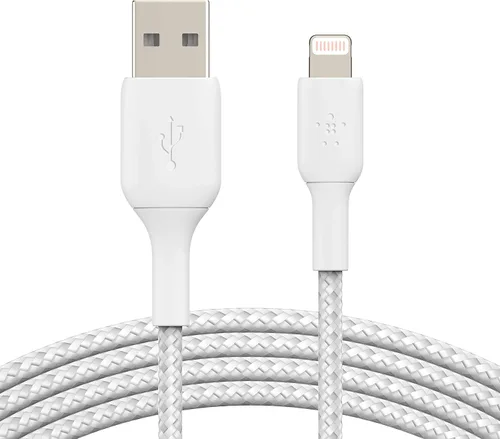Vista 6 de Belkin BoostCharge Cable Lightning Trenzado - 3.3 pies/1M - Certificado MFi Cargador de iPhone de Apple Cable USB a Lightning - Cable de iPhone