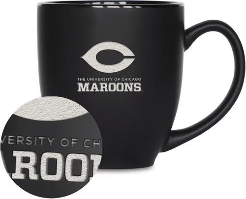 Vista 365 de Rico Industries - Taza de cerámica mate negra con grabado láser estándar de 15oz para NCAA (escuelas T & U) - Para bebidas calientes o frías