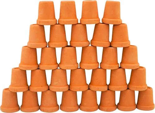 Vista 21 de Mini macetas de terracota – Macetas pequeñas de arcilla para suculentas, cactus, manualidades de bricolaje, jardín de hadas, proyectos escolares